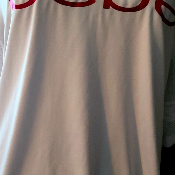 Bebe womens shirt size XL color White with Pink. Mesh back. - Picture 6 of 13